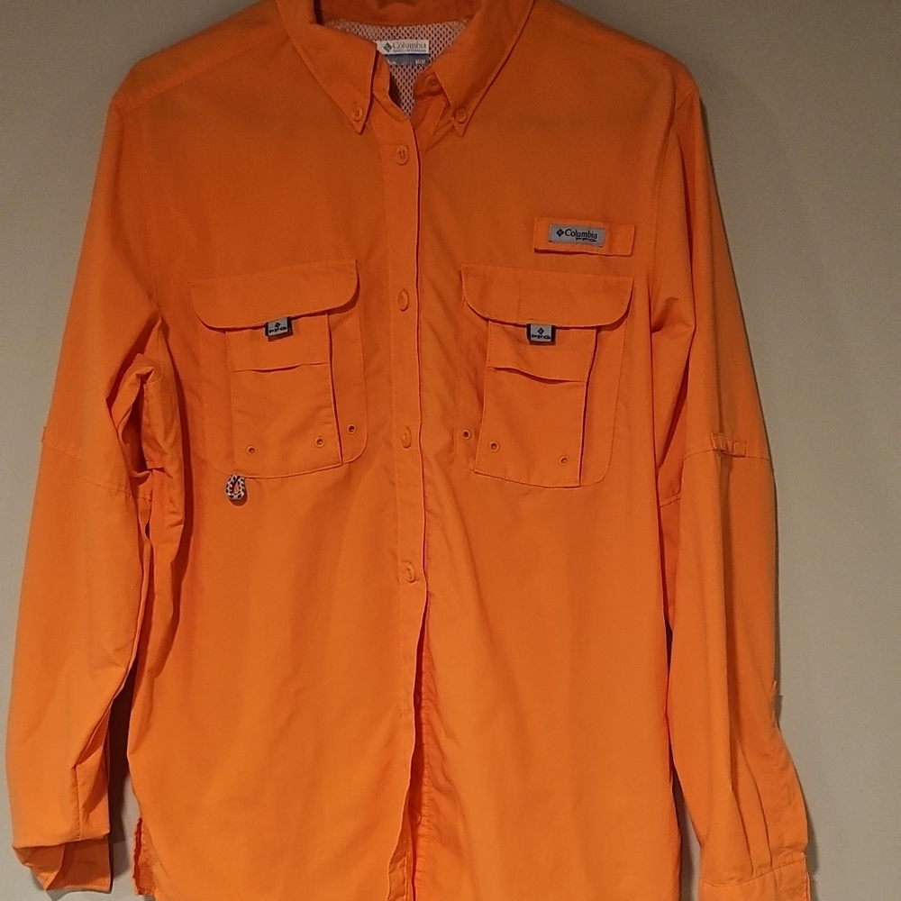 Columbia Men's Vibrant Orange Button-Down Shirt